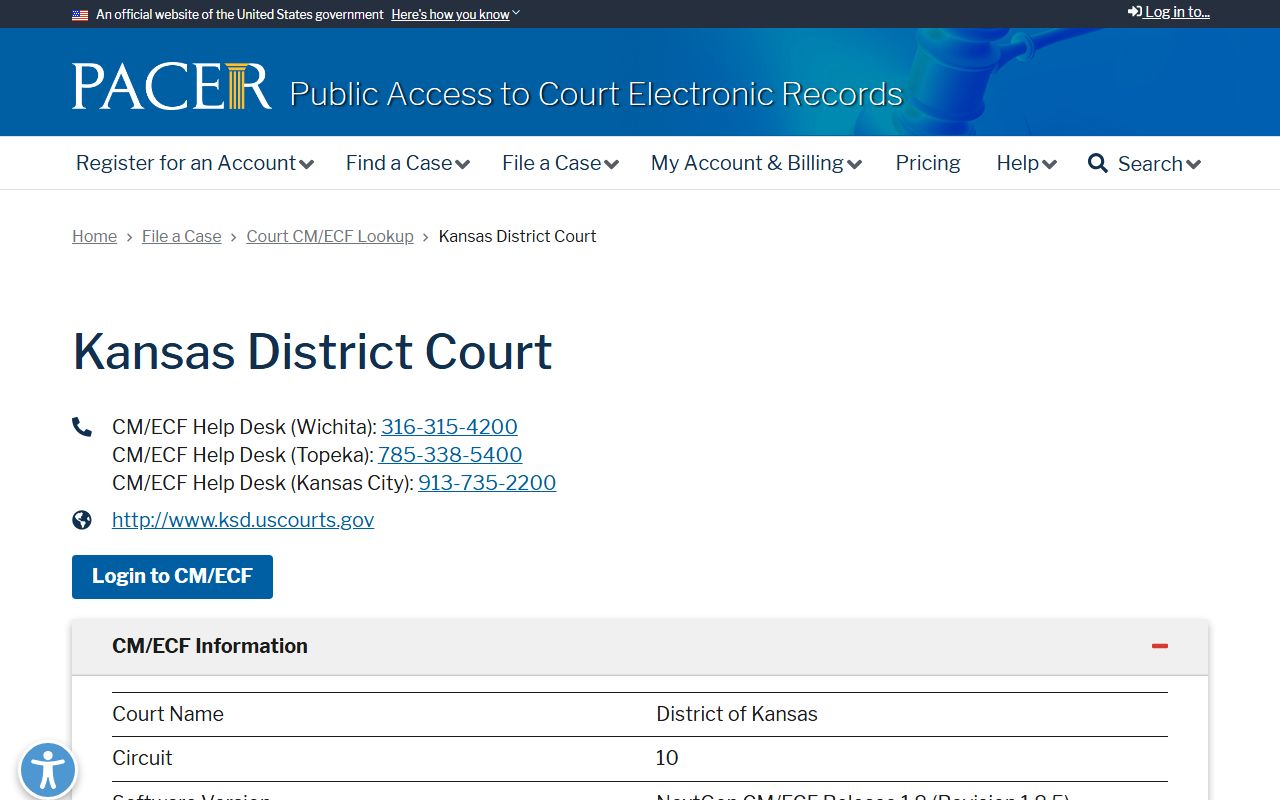 Mitchell County Clerk of the District Court PACER federal lookup distinction