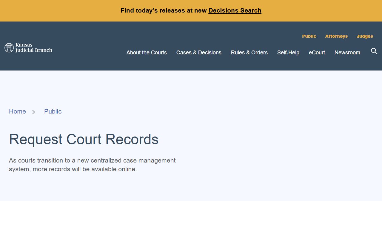 Mitchell County court records Kansas request court records page