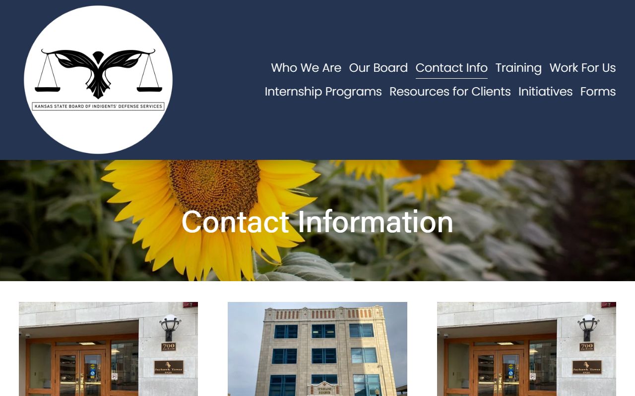 Kansas State Board of Indigents' Defense Services contact information