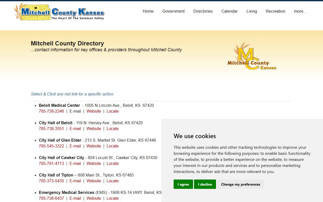 Mitchell County court records county office directory